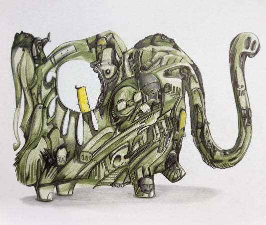 Elephantastic Chaos - Original Drawing